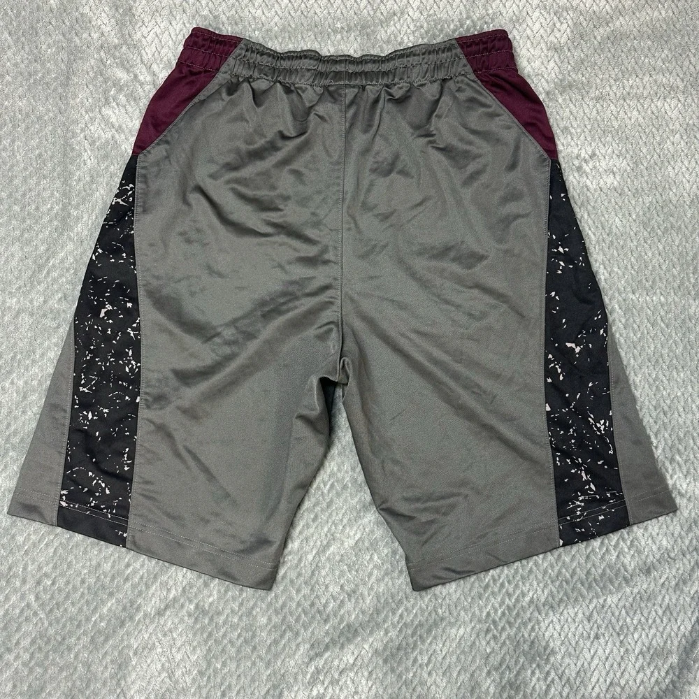 Jordan Shorts Son of Mars‎ Mens Small Jumpman Gray Maroon Silky Shiny Basketball